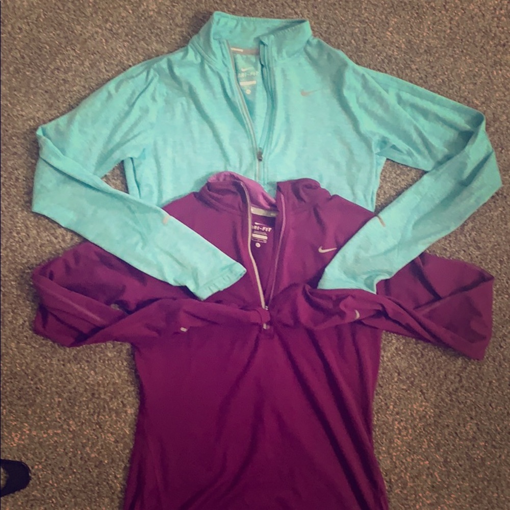 2 Nike Element 1/4 zip long sleeve